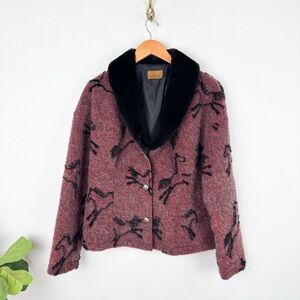 NWT Vintage Tsunami Horse Print Faux Fur Jacket Sz M